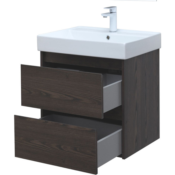Тумба подвесная Aquanet Nova Lite 60 дуб черный (2 ящика) (00287894) Тумба подвесная Aquanet Nova Lite 60 дуб черный (2 ящика) (00287894)