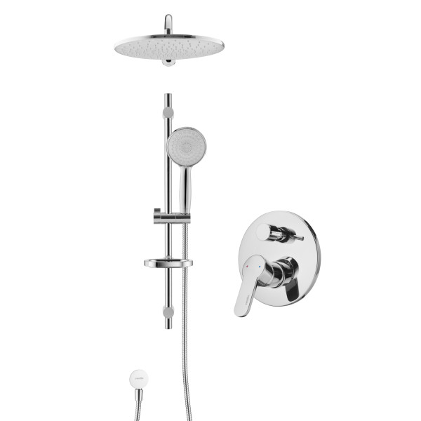 Смеситель для душа встраиваемый Swedbe Platta (с монтажным боксом) и верхним душем хром (5536)