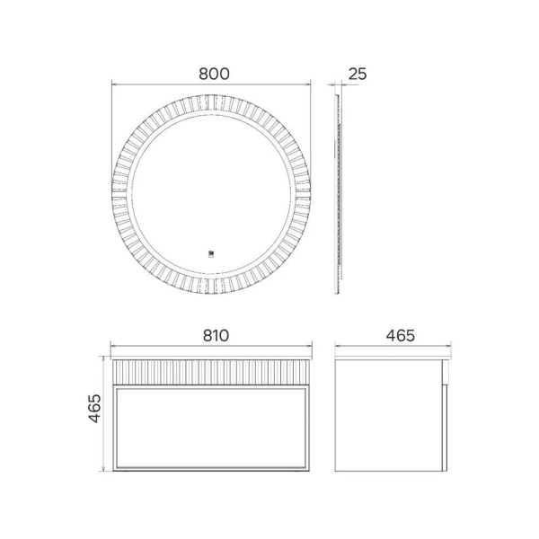 Тумба подвесная с раковиной Comforty Мадрид 800x465x465 белый матовый (00-00017865)