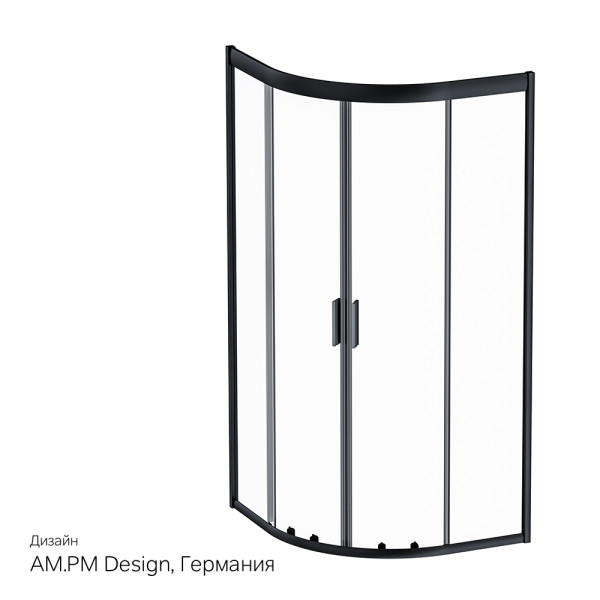 Душевые уголки AM.PM Gem 90x90x200 стекло прозрачное, профиль черный матовый (W90G-401-090BT)