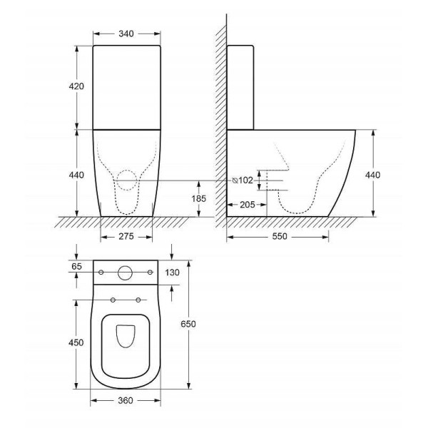 Чаша унитаза Cezares Lux белая (CZR-159-CPR)