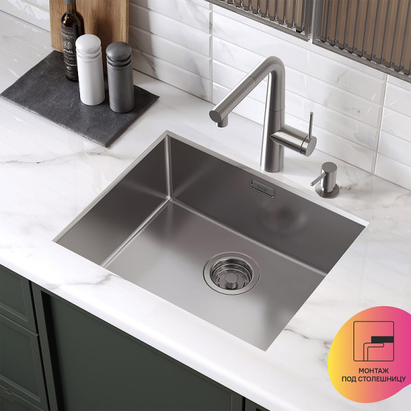 Мойка для кухни врезная Iddis Prime 54x44 нержавеющая сталь сатин (PRI54S0i77)