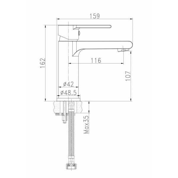 Смеситель для раковины Cersanit Brasko Black черный (А63107) Смеситель для раковины Cersanit Brasko Black черный (А63107)
