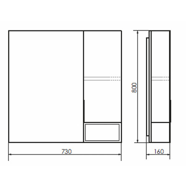 Шкаф зеркальный Comforty Франкфурт 750x160x800 дуб шоколадно-коричневый (00004151044)