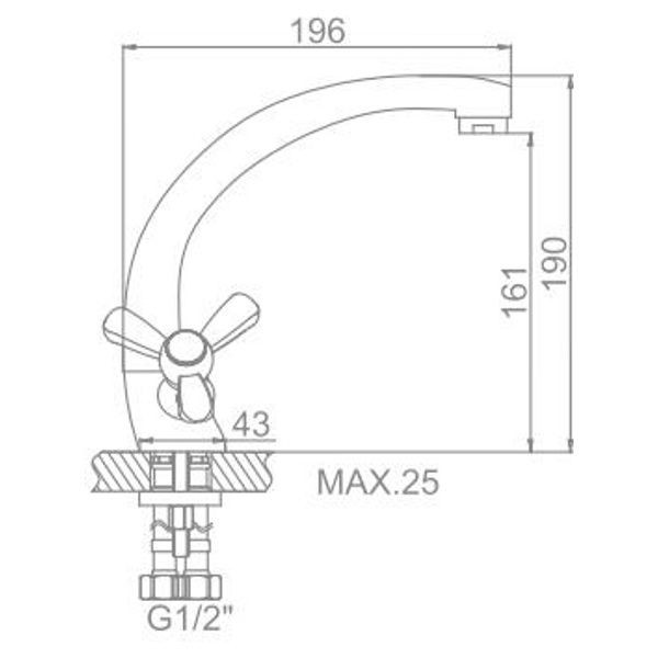Смеситель для кухни Ledeme (L4409)