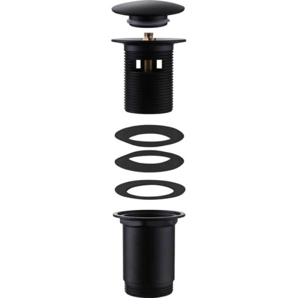 Выпуск для раковины Abber 1 1/4" с переливом, черный (AF0010B) Выпуск для раковины Abber 1 1/4" с переливом, черный (AF0010B)