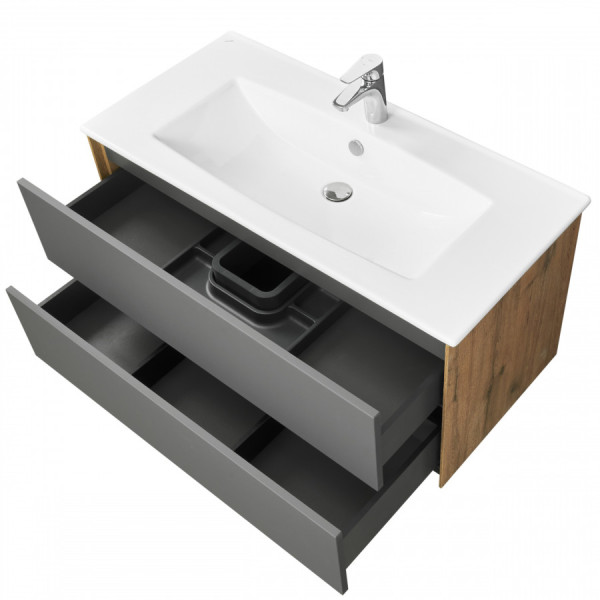 Тумба подвесная Aquaton Сохо 980x455x476 дуб веллингтон, черный софт (1.A258.2.01A.JA0.0) Тумба подвесная Aquaton Сохо 980x455x476 дуб веллингтон, черный софт (1.A258.2.01A.JA0.0)