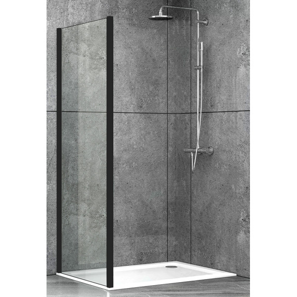 Душевое ограждение Abber Schwarzer Diamant 800*1950 стекло прозрачное, профиль черный (S80B) Душевое ограждение Abber Schwarzer Diamant 800*1950 стекло прозрачное, профиль черный (S80B)