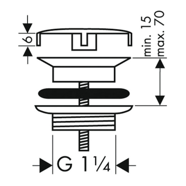 Донный клапан Hansgrohe хром (50001000)