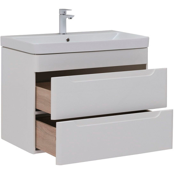 Тумба подвесная Aquanet София 80 белый глянец (2 ящика) (00274002)