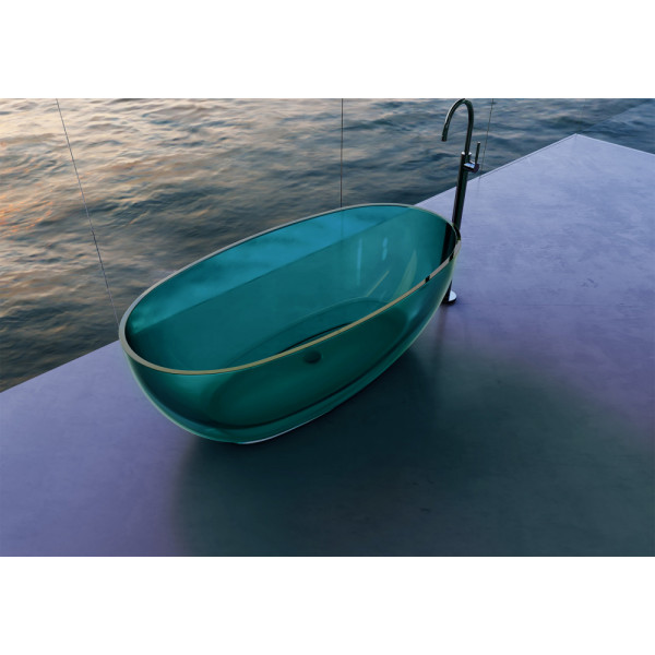 Ванна прозрачная Abber Kristall 170x75 бирюзовая (AT9703Aquamarin) Ванна прозрачная Abber Kristall 170x75 бирюзовая (AT9703Aquamarin)