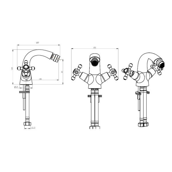 Смеситель для биде Boheme Crystal хром (276-CRST) Смеситель для биде Boheme Crystal хром (276-CRST)