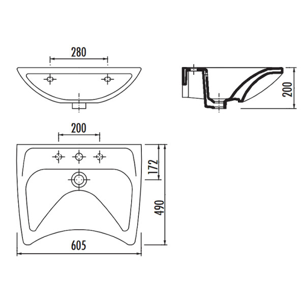 Раковина подвесная Creavit белая (BD060-00CB00E-0000) Раковина подвесная Creavit белая (BD060-00CB00E-0000)