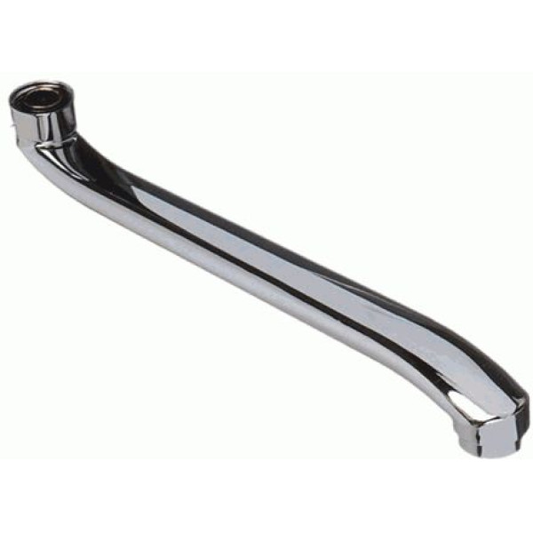 Излив Melodia для смесителя для ванны плоский S-образный с аэратором 35см (MKP20714P)