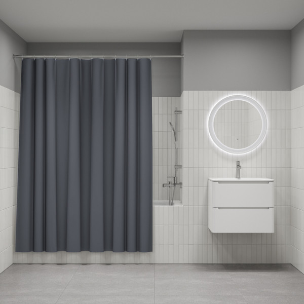 Шторка для ванн текстильная Iddis Promo 180x200 темно-серая (P03PE18i11)