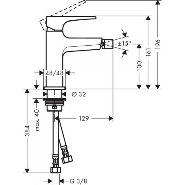 Смеситель для биде Hansgrohe Metropol бронзовый (32520140)