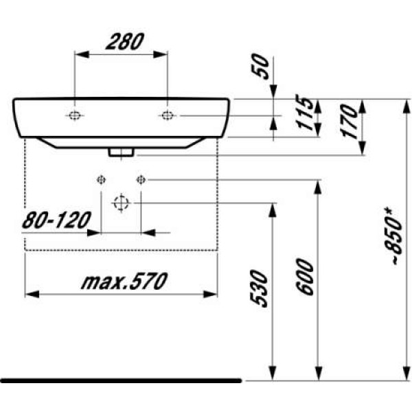 Раковина подвесная Laufen Pro A 650х480 (8.1895.3.000.104.1)