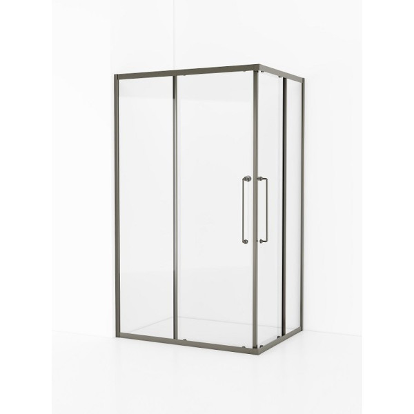 Душевой уголок Cezares Relax 304 120x90x200 стекло прозрачное, профиль оружейная сталь (RELAX-304-AH-2-120/90-C-GM)