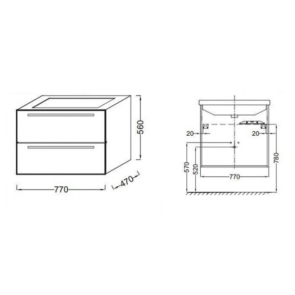 Тумба подвесная Jacob Delafon Struktura 77 орех (EB1277-E16)