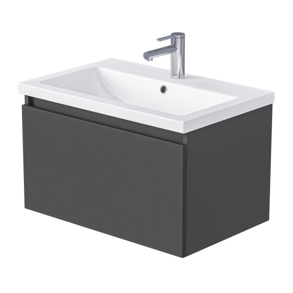 Тумба подвесная 1Marka Aris 590x447x400 антрацит/монолит дарк (Ц0000042280)