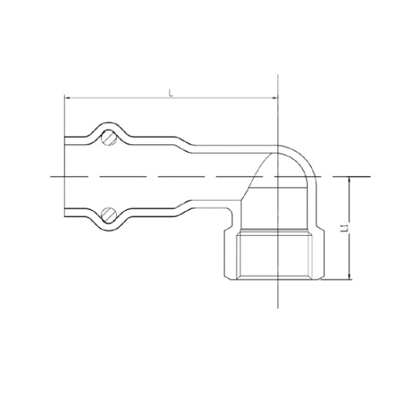 Переход угл. 15*1/2"В Vieir VER-PRO (нерж.сталь, пресс) (VPLF153)