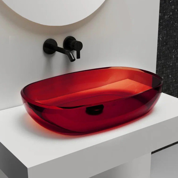 Раковина накладная Kristall (красный)