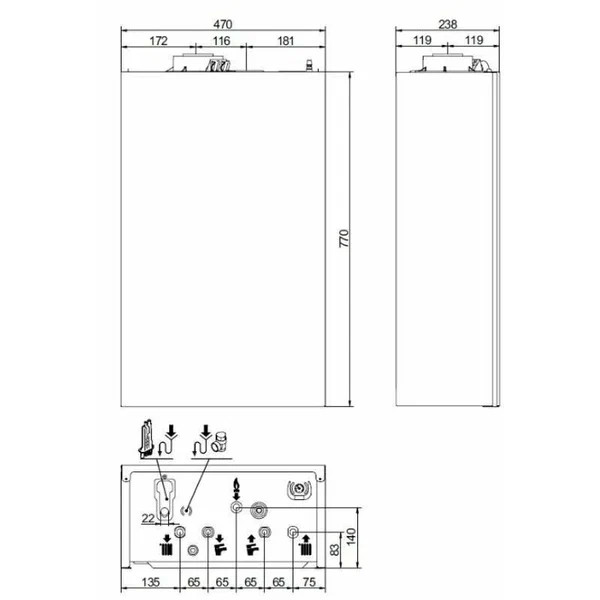 Котел газовый Baxi LUNA IN Plus 1.24 (24 кВт) конденсационный, одноконтурный, закрытая камера сгорания (A7810446)