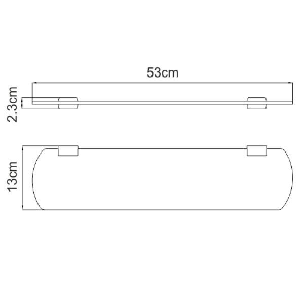 Полка стеклянная WasserKraft Sauer золото глянцевое (K-7924)