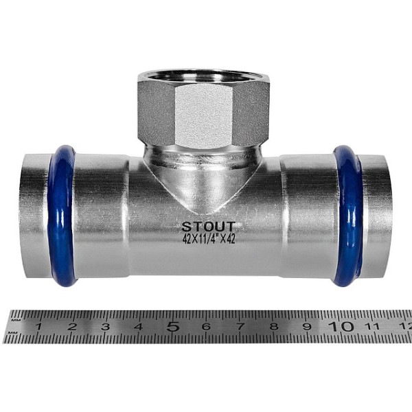 Тройник переходной 42х1 1/4"Вх42 Stout SSS-2015 ВПр-ВР (нерж.ст., пресс) SSS-2015-042114 Тройник переходной 42х1 1/4"Вх42 Stout SSS-2015 ВПр-ВР (нерж.ст., пресс) SSS-2015-042114