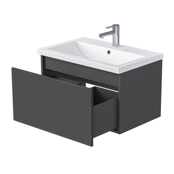 Тумба подвесная 1Marka Aris 690x447x400 антрацит/монолит дарк (Ц0000042284)