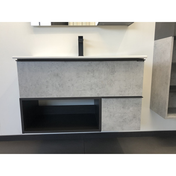 Тумба подвесная с раковиной Comforty Франкфурт 900x465x560 дуб светлый (00-00007342)