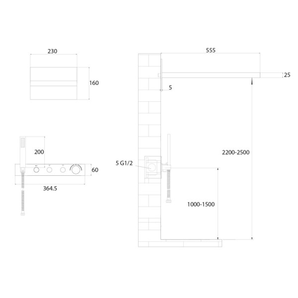 Душевая система Abber Rund  сатин (AF8752SP)