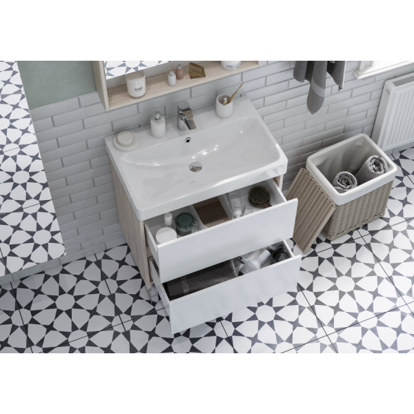 Тумба подвесная Aquaton Сканди 682x427x591 белый, дуб верона (1.A251.8.01S.DB2.0)