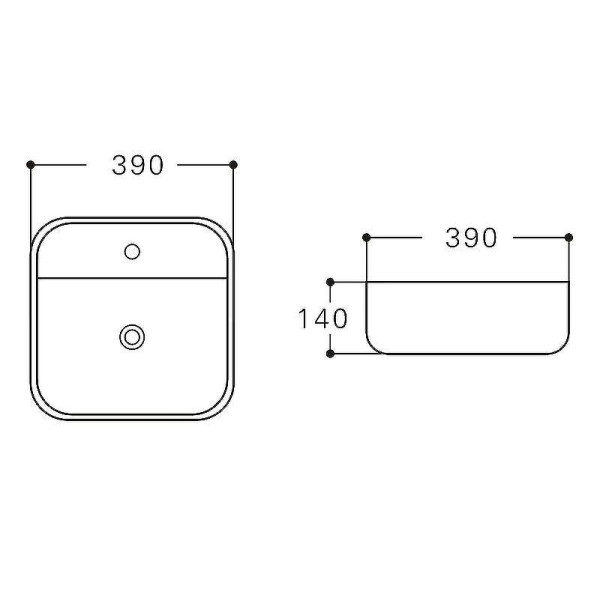 Раковина накладная Aquanet CITY-2-MB 39х39х14 черная матовая (273669)