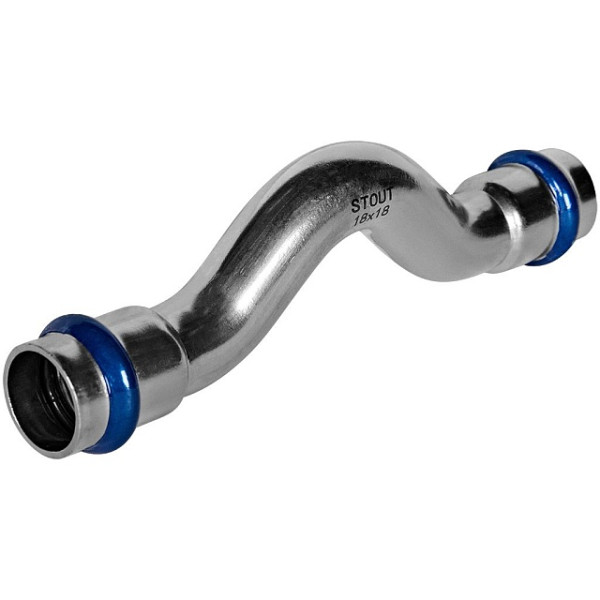 Обвод 18 двухраструбный Stout SSS-2006 ВПр-ВПр (нерж.ст., пресс) SSS-2006-000018 Обвод 18 двухраструбный Stout SSS-2006 ВПр-ВПр (нерж.ст., пресс) SSS-2006-000018