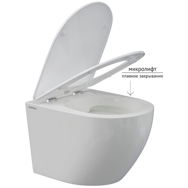 Унитаз подвесной Berges Okus Rimless 490x360x360 белый (081127) Унитаз подвесной Berges Okus Rimless 490x360x360 белый (081127)
