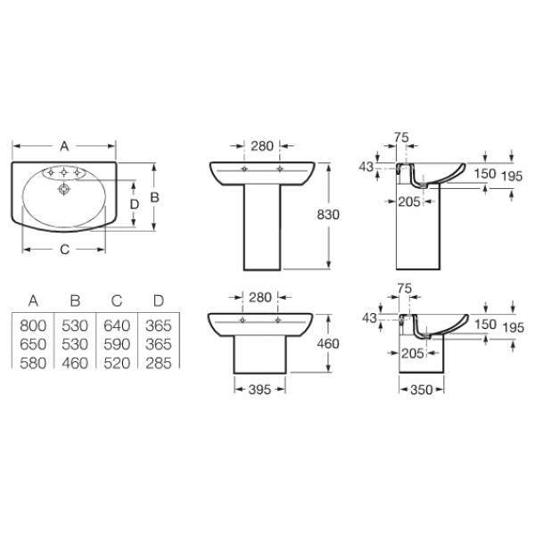 Раковина подвесная Roca Dama Senso 58х46 (327512000) Раковина подвесная Roca Dama Senso 58х46 (327512000)