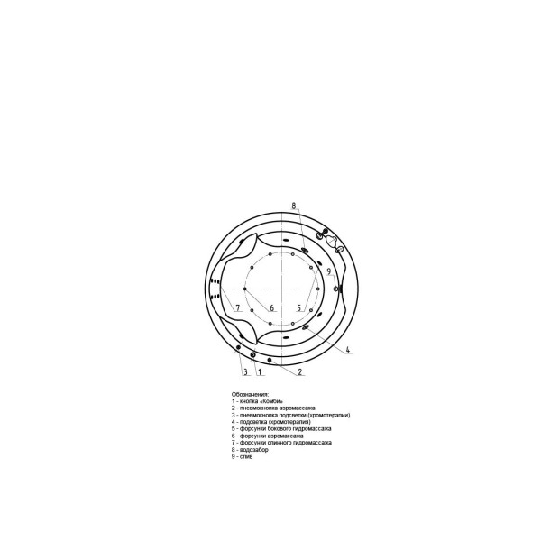 Ванна гидромассажная Акватек Аура 180х180 НМ (пневматика) Ванна гидромассажная Акватек Аура 180х180 НМ (пневматика)