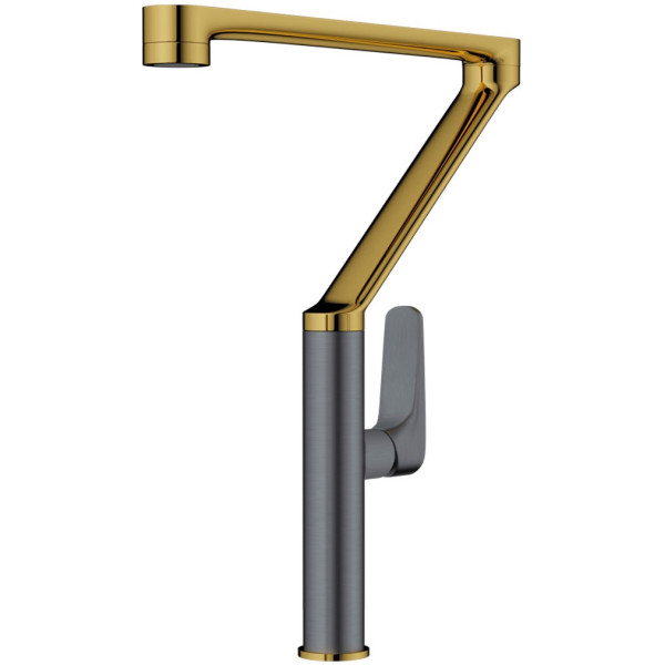 Смеситель для кухни Omoikiri Tara-LG-GM светлое золото/вороненая сталь (4994396)