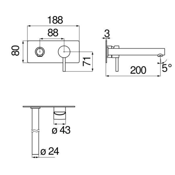 Смеситель для раковины Nobili Live внешняя часть хром (LV00498/1CR)