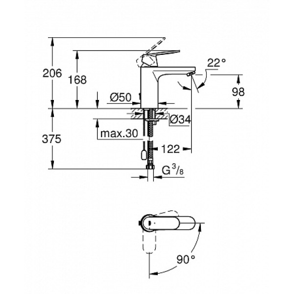 Смеситель для раковины Grohe Eurosmart Cosmopolitan (2339700E)