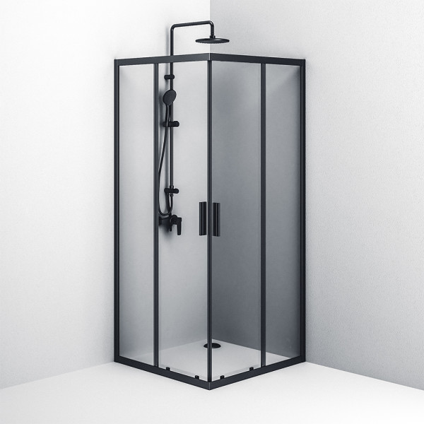 Душевой уголок AM.PM Gem S 90x90x200 стекло прозрачное, профиль черный матовый (W93G-403-090BT)