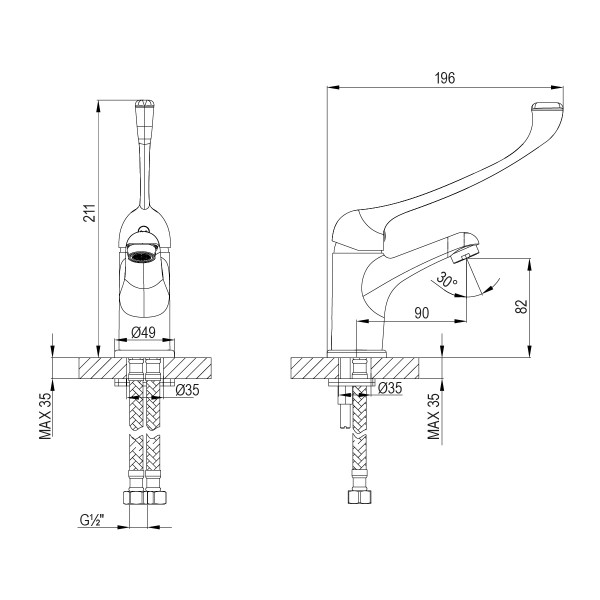 Смеситель для раковины Lemark Project хром (LM4636C)