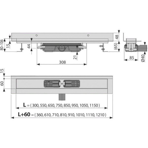 Лоток душевой AlcaPlast / AlcaDrain 750 мм с порогами, без решетки с фиксированным воротником к стене (боковой слив D50, гидрозатвор (APZ116-75) Лоток душевой AlcaPlast / AlcaDrain 750 мм с порогами, без решетки с фиксированным воротником к стене (боковой слив D50, гидрозатвор (APZ116-75)