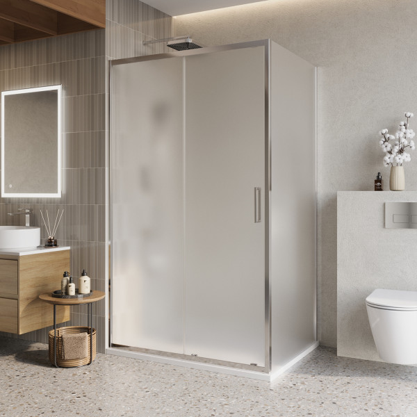 Душевой уголок BelBagno Luce 120x90x195 стекло матовое, профиль хром (LUCE-AH-1-120/90-P-Cr) Душевой уголок BelBagno Luce 120x90x195 стекло матовое, профиль хром (LUCE-AH-1-120/90-P-Cr)