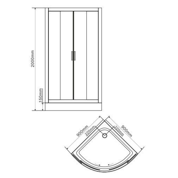 Душевой уголок BandHours Concorde-2 90х90х200 стекло прозрачное