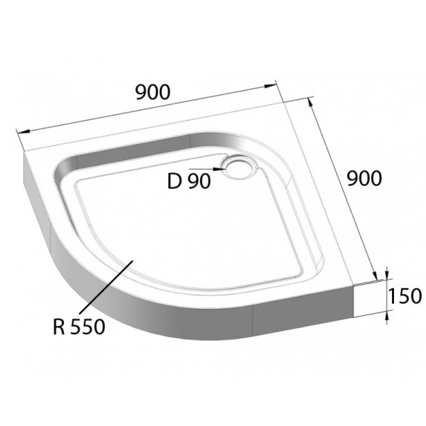 Душевой поддон BelBagno Tray 90х90х15 (TRAY-BB-R-90-550-15-W)