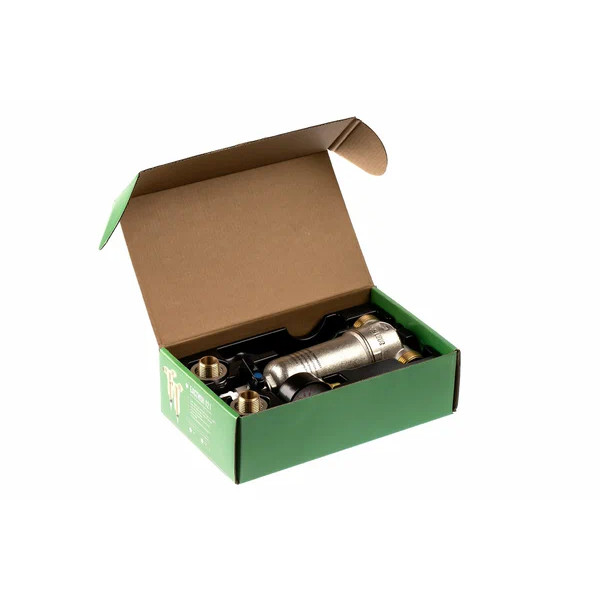 Фильтр с манометром самоочищающийся Гейзер-Бастион 122 1/2" (латунный корпус, со сгонами) (32672)