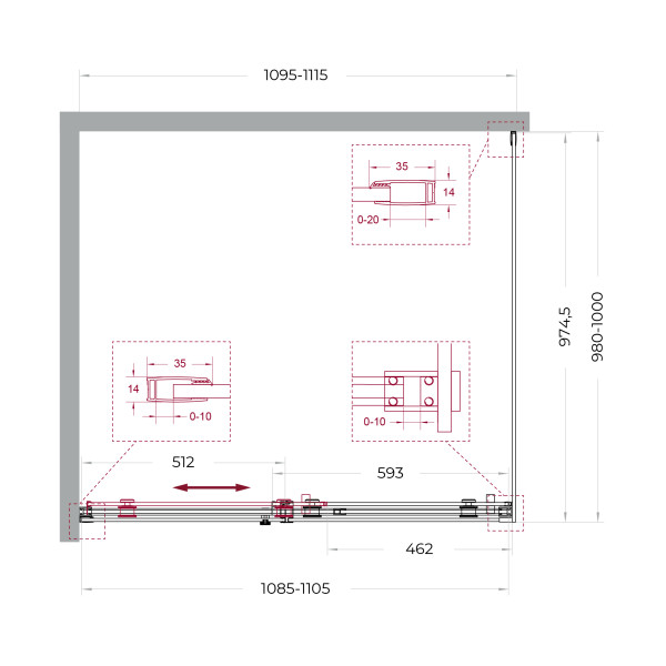 Душевой уголок BelBagno Soft Close-2 110x100x200 стекло прозрачное, профиль хром глянцевый (SOFT_CLOSE-2-AH-1-110/100-C-Cr)
