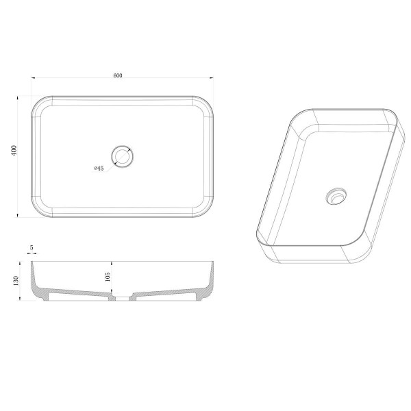 Раковина накладная Azario Loretti 40x13x10,5 белая (AZ-1358S) Раковина накладная Azario Loretti 40x13x10,5 белая (AZ-1358S)
